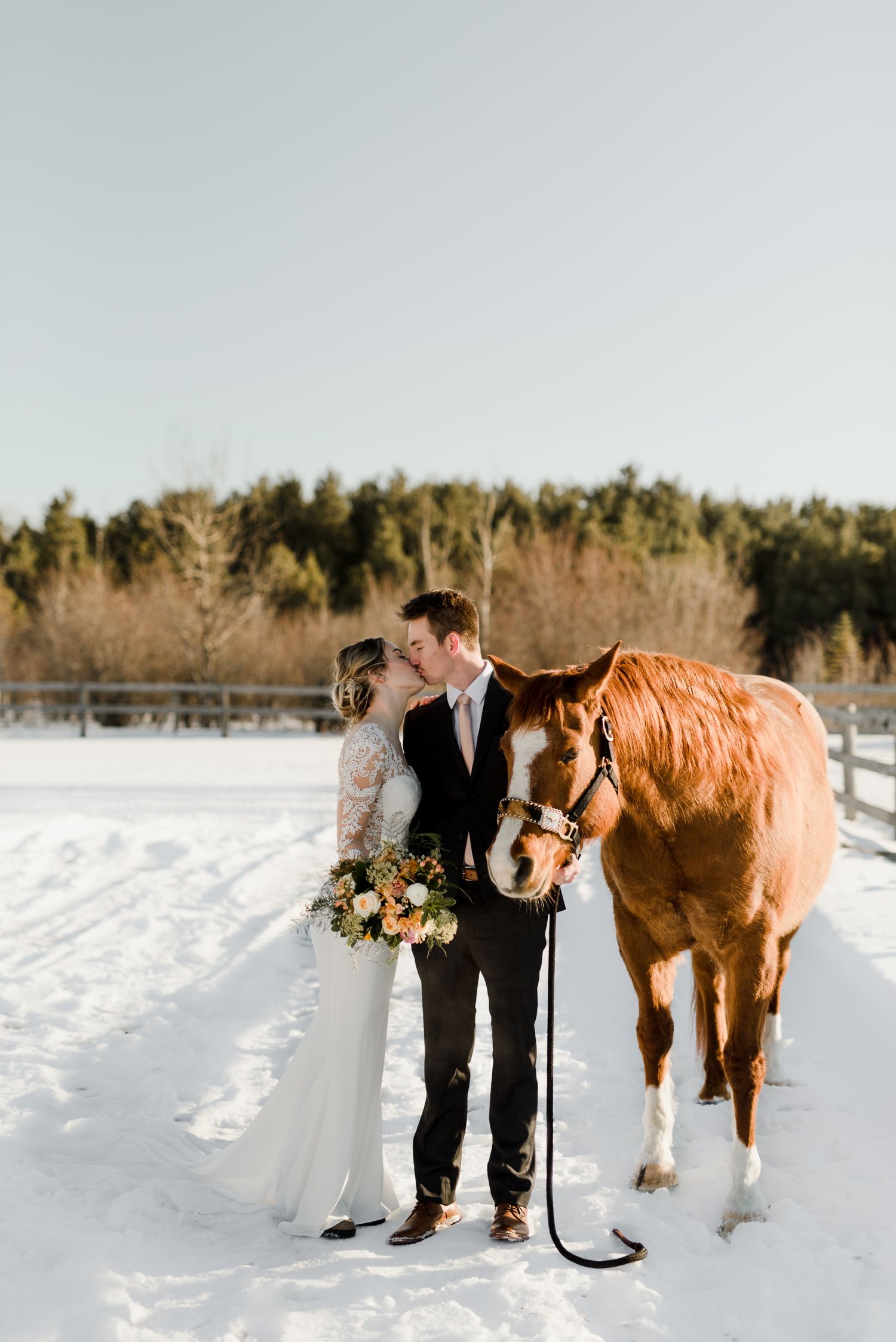Horse inspired Canadian winter wedding styled shoot by Vanessa Renae Photography
