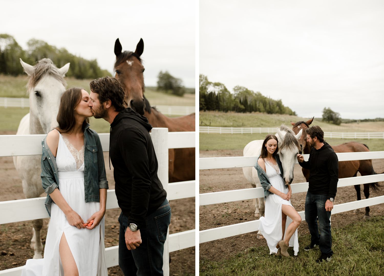 Canadian couple at their Kenora farm engagement session, photographed by Vanessa Renae Photography. 