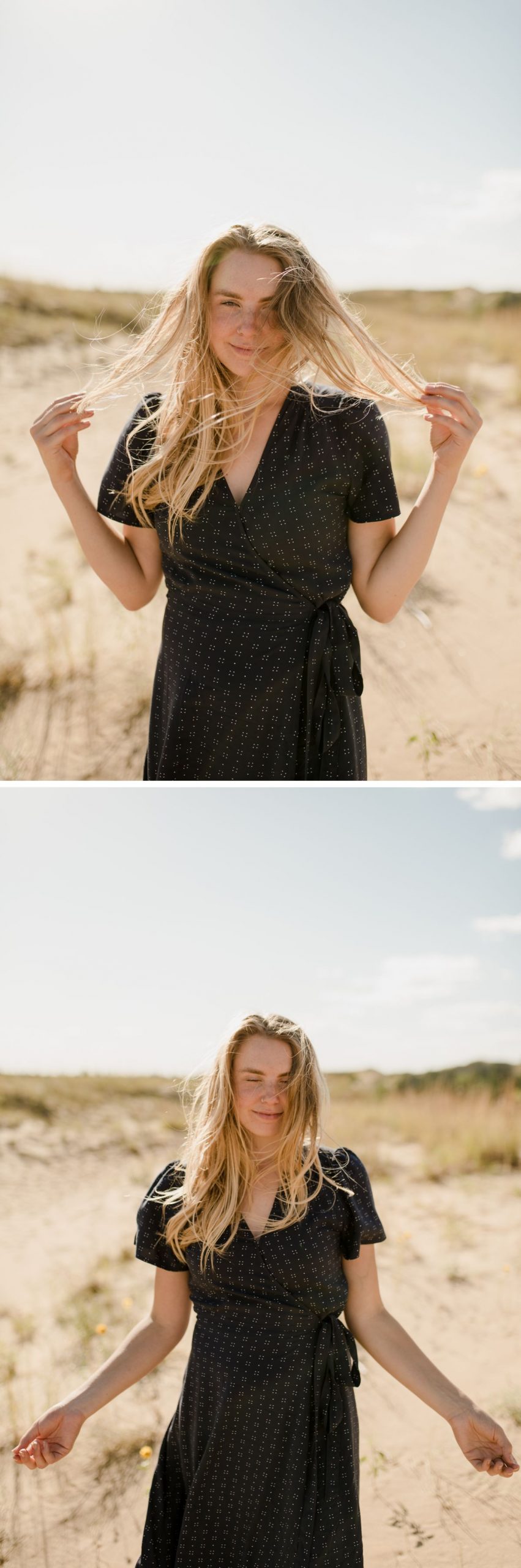 Spirit Sands Manitoba Summer couples photo shoot. Photographed by Vanessa Renae Photography, a Winnipeg wedding photographer and elopement photographer. Desert engagement session.
