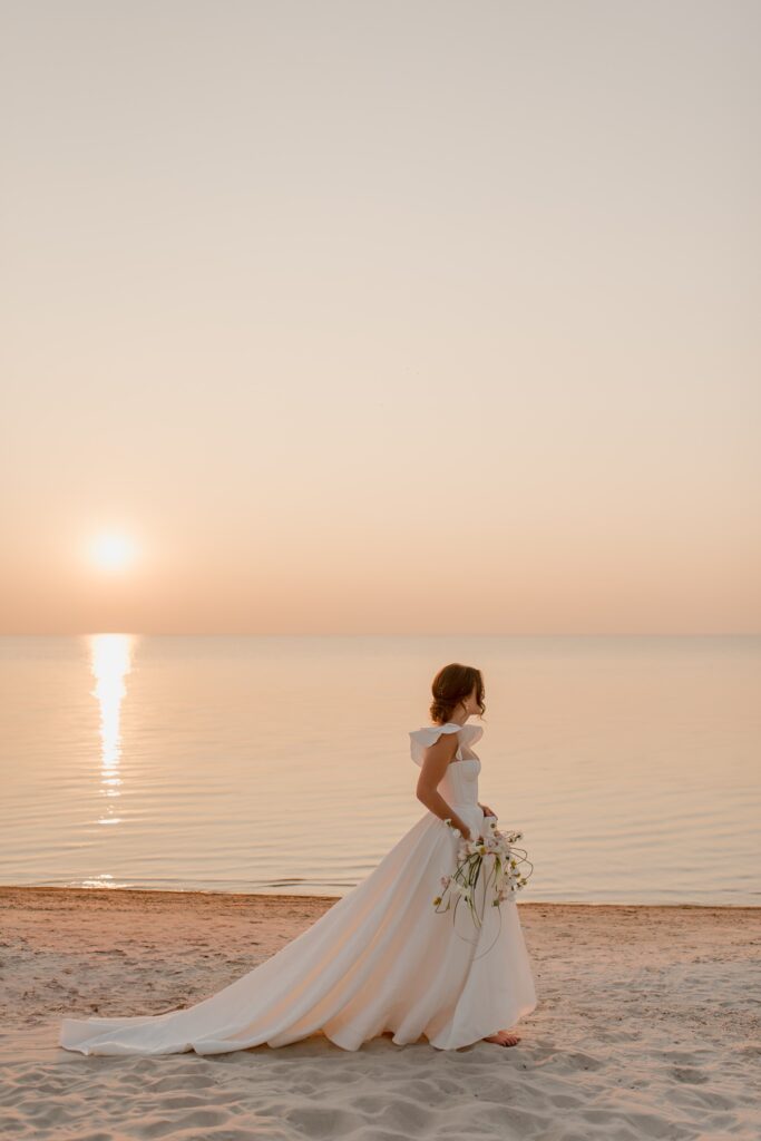 best Winnipeg elopement photographer - grand beach elopement - Vanessa Renae Photography - Winnipeg anniversary session - Alena Leena dress - beach bridal session
