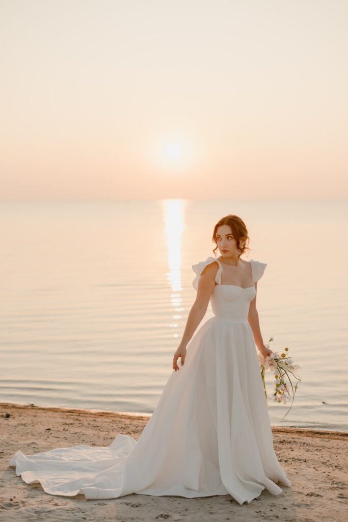 best Winnipeg elopement photographer - grand beach elopement - Vanessa Renae Photography - Winnipeg anniversary session - Alena Leena dress - beach bridal session