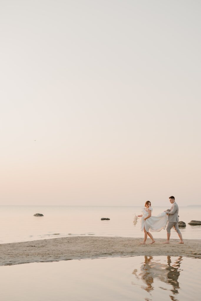 best Winnipeg elopement photographer - grand beach elopement - Vanessa Renae Photography - Winnipeg anniversary session - Alena Leena dress - beach bridal session