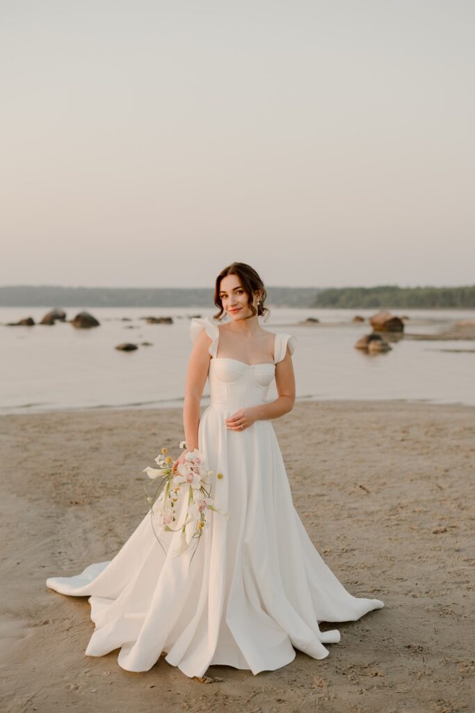 best Winnipeg elopement photographer - grand beach elopement - Vanessa Renae Photography - Winnipeg anniversary session - Alena Leena dress - beach bridal session