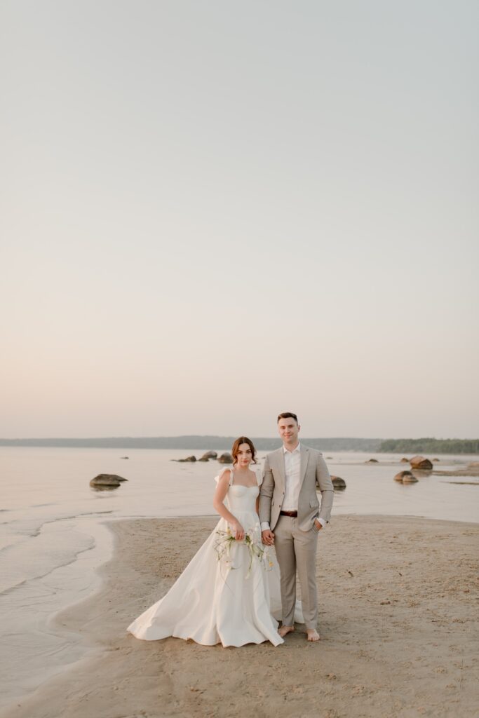 best Winnipeg elopement photographer - grand beach elopement - Vanessa Renae Photography - Winnipeg anniversary session - Alena Leena dress - beach bridal session