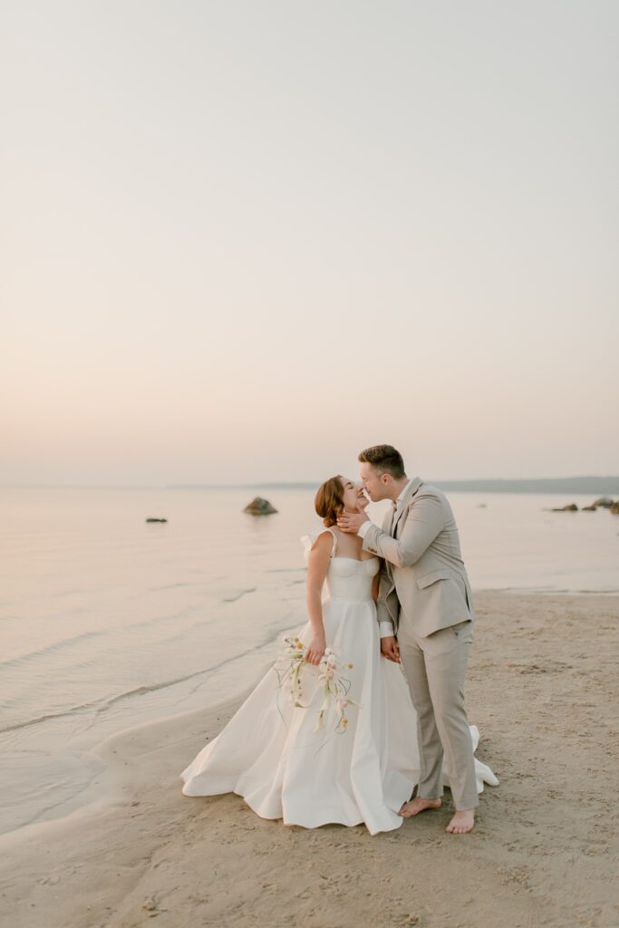 best Winnipeg elopement photographer - grand beach elopement - Vanessa Renae Photography - Winnipeg anniversary session - Alena Leena dress - beach bridal session