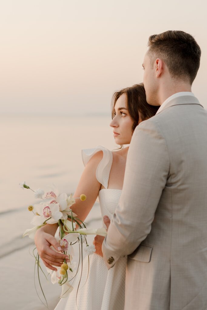 best Winnipeg elopement photographer - grand beach elopement - Vanessa Renae Photography - Winnipeg anniversary session - Alena Leena dress - beach bridal session