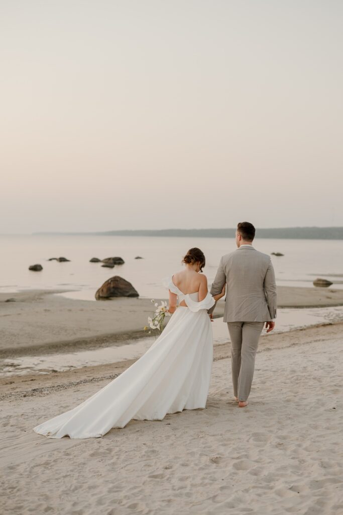 best Winnipeg elopement photographer - grand beach elopement - Vanessa Renae Photography - Winnipeg anniversary session - Alena Leena dress - beach bridal session